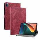 For Xiaomi Pad 5/Pad 5 Pro Tiger Pattern PU Tablet Case With Sleep / Wake-up Function(Red) - 1