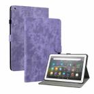 For Amazon Fire HD 8 2015/2016/2017/2018 Tiger Pattern PU Tablet Case(Purple) - 1