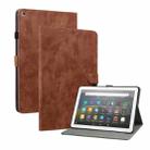 For Amazon Fire HD 8 2015/2016/2017/2018 Tiger Pattern PU Tablet Case(Brown) - 1