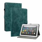 For Amazon Fire HD 8 2015/2016/2017/2018 Tiger Pattern PU Tablet Case(Dark Green) - 1