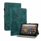 For Amazon Fire HD 8 2020 Tiger Pattern PU Tablet Case With Sleep / Wake-up Function(Dark Green) - 1