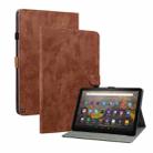 For Amazon Fire HD 10 2021/HD 10 Plus 2021 Tiger Pattern PU Tablet Case With Sleep / Wake-up Function(Brown) - 1