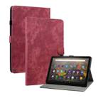 For Amazon Fire HD 10 2021/HD 10 Plus 2021 Tiger Pattern PU Tablet Case With Sleep / Wake-up Function(Red) - 1