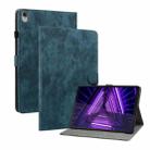 For Lenovo M10 Plus 10.3 Tiger Pattern PU Tablet Case(Dark Blue) - 1