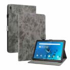 For Lenovo Tab M10/Tab M10 HD Tiger Pattern PU Tablet Case(Grey) - 1