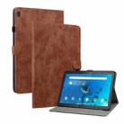 For Lenovo Tab M10/Tab M10 HD Tiger Pattern PU Tablet Case(Brown) - 1