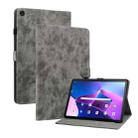 For Lenovo Tab M10 10.1 3rd Gen Tiger Pattern PU Tablet Case(Grey) - 1