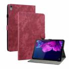 For Lenovo Tab P11/Pad Plus 2011 Tiger Pattern PU Tablet Case(Red) - 1