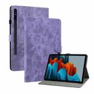 For Samsung Galaxy Tab S7/Tab S8 Tiger Pattern PU Tablet Case(Purple) - 1