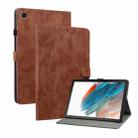 For Samsung Galaxy Tab А8 10.5 Wifi/LTE Tiger Pattern PU Tablet Case With Sleep / Wake-up Function(Brown) - 1