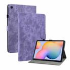 For Samsung Galaxy Tab S6 Lite Tiger Pattern PU Tablet Case With Sleep / Wake-up Function(Purple) - 1