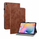 For Samsung Galaxy Tab S6 Lite Tiger Pattern PU Tablet Case With Sleep / Wake-up Function(Brown) - 1