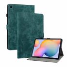 For Samsung Galaxy Tab S6 Lite Tiger Pattern PU Tablet Case With Sleep / Wake-up Function(Dark Green) - 1