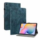 For Samsung Galaxy Tab S6 Lite Tiger Pattern PU Tablet Case With Sleep / Wake-up Function(Dark Blue) - 1