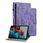 For Samsung Galaxy Tab S9 Tiger Pattern Flip Leather Tablet Case(Purple) - 1