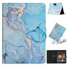 For Amazon Kindle Paperwhite 4 / 3 / 2 / 1 Marble Pattern Smart Leather Tablet Case(Blue) - 1