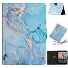 For Amazon Kindle HD 10 2015 Marble Pattern Smart Leather Tablet Case(Blue) - 1