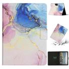 For Amazon Kindle HD 10 2021 Marble Pattern Smart Leather Tablet Case(Pink Blue) - 1