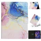 For Samsung Galaxy Tab A8 Marble Pattern Smart Leather Tablet Case(Pink Blue) - 1