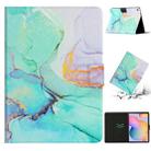 For Samsung Galaxy Tab S6 Lite P610 Marble Pattern Smart Leather Tablet Case(Green) - 1