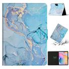For Samsung Galaxy Tab S6 Lite P610 Marble Pattern Smart Leather Tablet Case(Blue) - 1