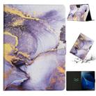 For Samsung Galaxy Tab A 10.1 T580 Marble Pattern Smart Leather Tablet Case(Purple) - 1