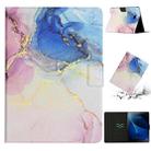 For Samsung Galaxy Tab A 10.1 T580 Marble Pattern Smart Leather Tablet Case(Pink Blue) - 1