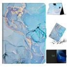 For Samsung Galaxy Tab A 10.1 T580 Marble Pattern Smart Leather Tablet Case(Blue) - 1