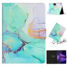For Lenovo Tab M10 HD 2nd Gen Marble Pattern Smart Leather Tablet Case(Green) - 1
