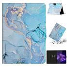 For Lenovo Tab M10 3rd Gen Marble Pattern Smart Leather Tablet Case(Blue) - 1