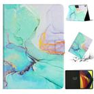 For Lenovo Tab P11 Marble Pattern Smart Leather Tablet Case(Green) - 1