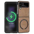 For Samsung Galaxy Z Flip4 Lambskin Texture MagSafe Magnetic Phone Case(Khaki) - 1