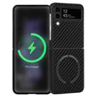 For Samsung Galaxy Z Flip3 5G Carbon Fiber Texture MagSafe Magnetic Phone Case(Black) - 1
