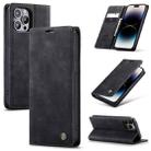 For iPhone 14 Pro CaseMe-013 Multifunctional Retro Frosted Leather Phone Case(Black) - 1