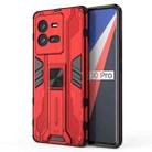 For vivo iQOO 10 Pro Supersonic PC + TPU Shock-proof Protective Phone Case with Holder(Red) - 1