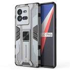 For vivo iQOO 10 Pro Supersonic PC + TPU Shock-proof Protective Phone Case with Holder(Grey) - 1