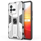 For vivo iQOO 10 Supersonic PC + TPU Shock-proof Protective Phone Case with Holder(Silver) - 1