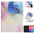 For Huawei MatePad T8 Marble Pattern Leather Tablet Case(Pink Blue) - 1