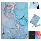 For Huawei MatePad T10s Marble Pattern Leather Tablet Case(Blue) - 1