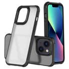 For iPhone 14 Stereo Sound Design Shockproof Frosted Acrylic Phone Case (Black) - 1