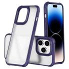 For iPhone 14 Pro Max Stereo Sound Design Shockproof Frosted Acrylic Phone Case (Blue) - 1