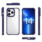 For iPhone 14 Pro Stereo Sound Design Shockproof Clear Acrylic Phone Case(Blue) - 2
