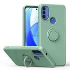 For Motorola Moto E30/E40 Ring Kickstand Silicone Phone Case(Mint Green) - 1