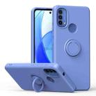 For Motorola Moto E30/E40 Ring Kickstand Silicone Phone Case(Purple) - 1
