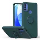 For Motorola Moto E30/E40 Ring Kickstand Silicone Phone Case(Army Green) - 1