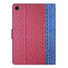 For Samsung Galaxy Tab A8 Stitching Solid Color Smart Leather Tablet Case(Rose Red) - 3