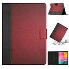 For Samsung Galaxy Tab A 10.1 2019 T510 Stitching Solid Color Smart Leather Tablet Case(Red) - 1