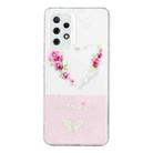 For Samsung Galaxy A52 4G / 5G Bronzing Butterfly Flower Phone Case(Rose Heart) - 1