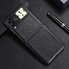 For Samsung Galaxy Z Flip4 5G Leather Shockproof Protective Phone Case(Black) - 1