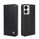 For OnePlus Nord 2T Non-Magnetic Retro Texture Horizontal Flip Leather Phone Case(Black) - 1